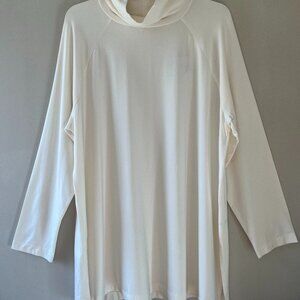 J. Jill Sz XL Luxe Supima Turtleneck Cream Pullover Stretch Tunic‎ Long Sleeves